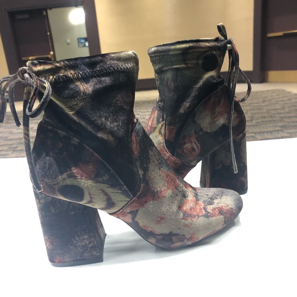 Dark Floral Booties
